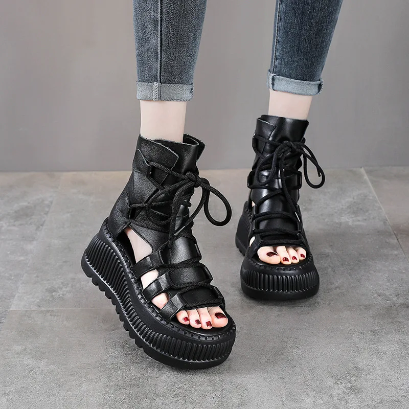 8CM Ethnic Cow Genuine Leather - Ethnic Fashion Women ulasan dan harga